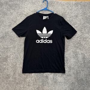 Adidas Shirt‎ Mens Small Black Trefoil Logo Athletic Tee Short Sleeve Classic